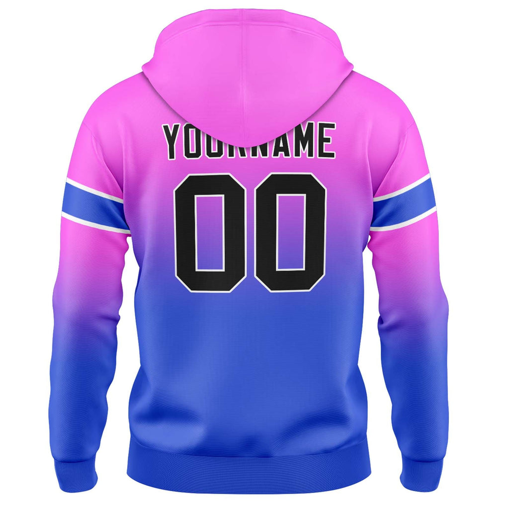 Custom Gradient Hoodie For Man Woman Girl Boy Print Your Logo Name Number Pink&Blue enthsush