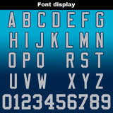 Custom Aqua Dark Blue Gradient Football Jersey Personalized Football Shirts for Men Women  Printed Team Name Number Logo