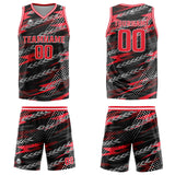 Custom Black Red Basketball Jersey Uniform Suit Printed Your Logo Name Number