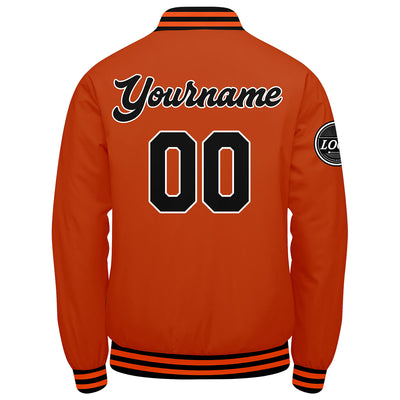 Custom Varsity Jacket Letterman jacket for Men, Women and Youth Black Orange enthsush