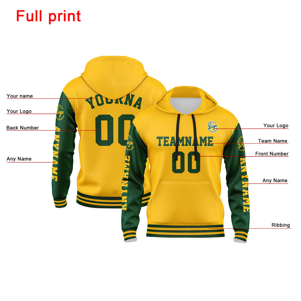 Custom Green Yellow Sweatshirt Hoodie For Men Women Girl Boy Print Your Logo Name Number enthsush