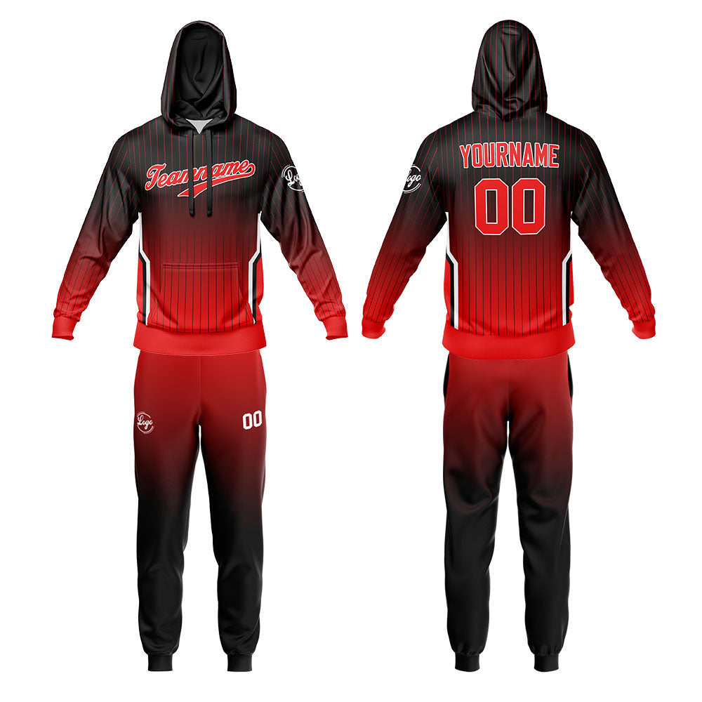 Custom Black Red Sweatshirt Hoodie For Men Women Girl Boy Print Your Logo Name Number enthsush