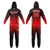 Custom Black Red Sweatshirt Hoodie For Men Women Girl Boy Print Your Logo Name Number