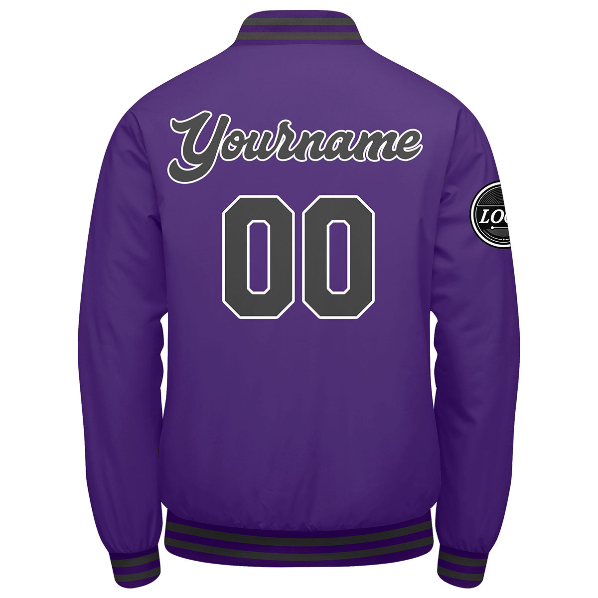 Custom Varsity Jacket Letterman jacket for Men, Women and Youth Purple Grey enthsush
