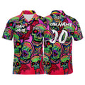 Custom Football Polo Shirts  Add Your Unique Logo/Name/Number Pink&Green enthsush
