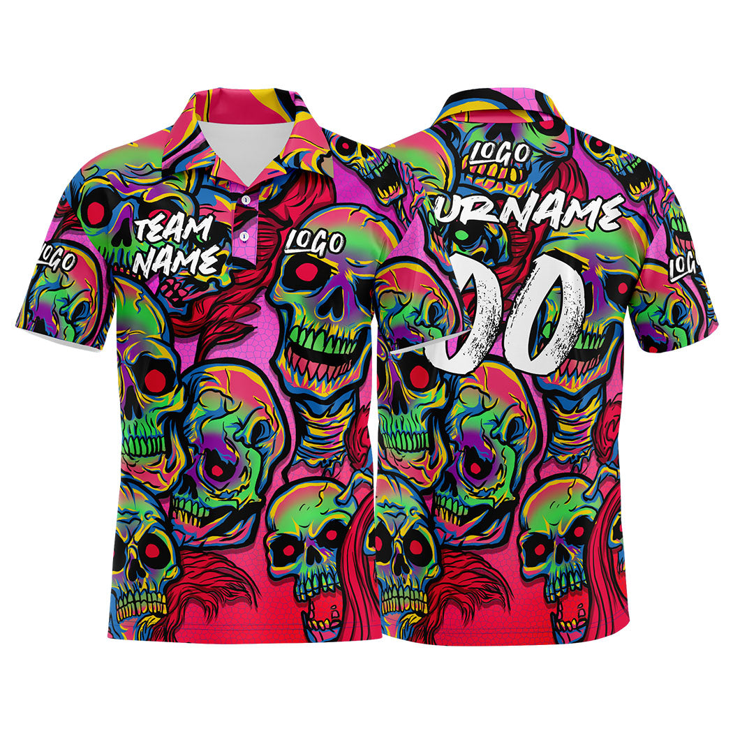 Custom Football Polo Shirts  Add Your Unique Logo/Name/Number Pink&Green enthsush