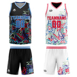 Custom Blue Reversible Basketball Suit for Adults and Kids Personalized Jersey