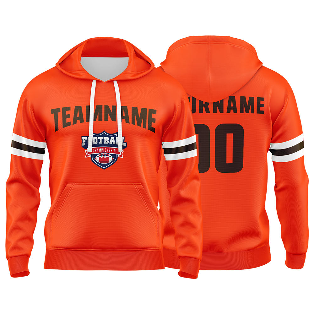 Custom Sweatshirt Hoodie For Man Woman Girl Boy Print Your Logo Name Number Orange enthsush