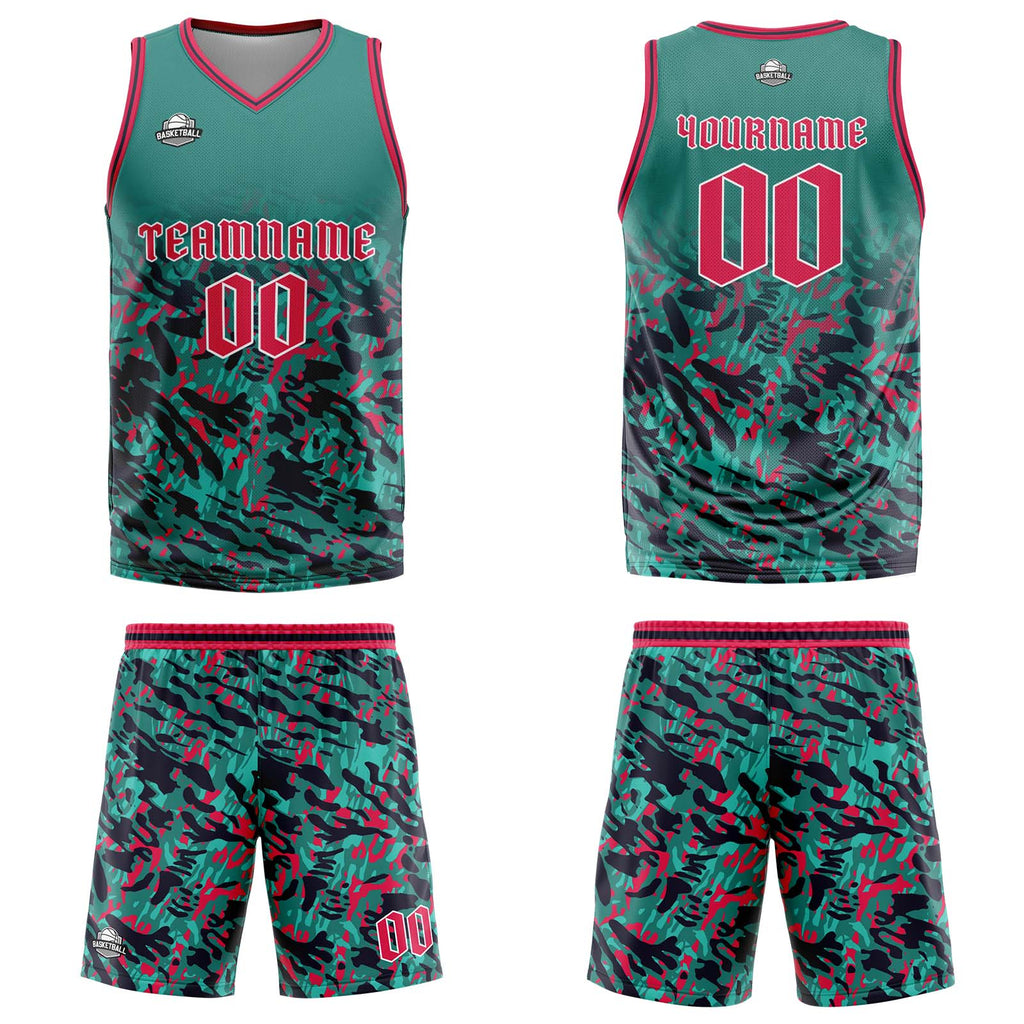 Custom Green Red Basketball Jersey Uniform Suit Printed Your Logo Name Number enthsush