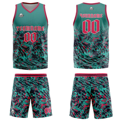 Custom Green Red Basketball Jersey Uniform Suit Printed Your Logo Name Number enthsush