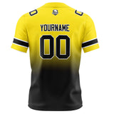Custom Yellow&Black Gradient Football Jersey Personalized Football Shirts for Men Women  Printed Team Name Number Logo