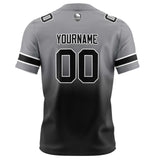 Custom Grey Black Gradient Football Jersey Personalized Football Shirts for Men Women  Printed Team Name Number Logo