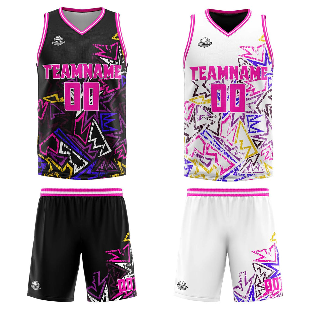 Custom Pink Reversible Basketball Suit for Adults and Kids Personalized Jersey enthsush