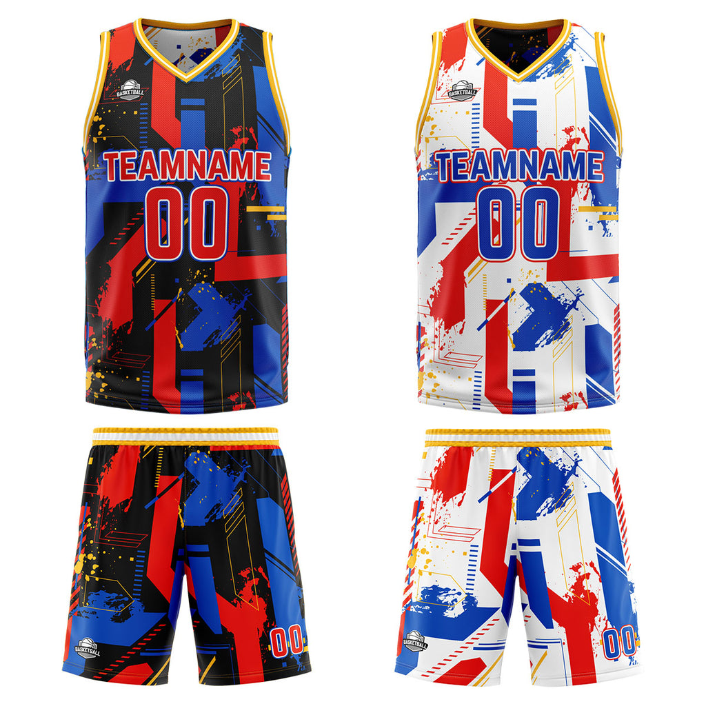 Custom Red Royal Reversible Basketball Suit for Adults and Kids Personalized Jersey enthsush