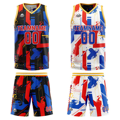 Custom Red Royal Reversible Basketball Suit for Adults and Kids Personalized Jersey enthsush