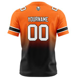 Custom Orange&Black Gradient Football Jersey Personalized Football Shirts for Men Women  Printed Team Name Number Logo