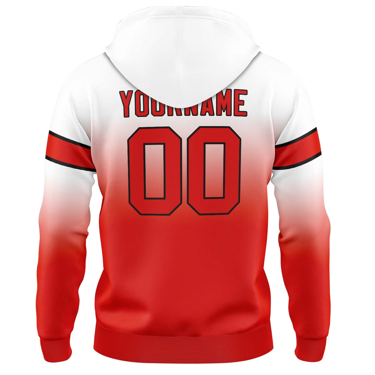 Custom Gradient Hoodie For Man Woman Girl Boy Print Your Logo Name Number White&Red enthsush