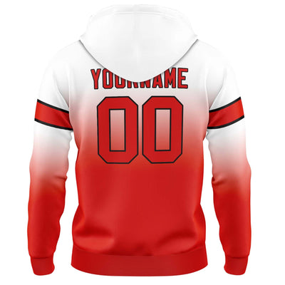 Custom Gradient Hoodie For Man Woman Girl Boy Print Your Logo Name Number White&Red enthsush
