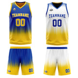 Custom Royal Yellow Reversible Basketball Suit for Adults and Kids Personalized Jersey