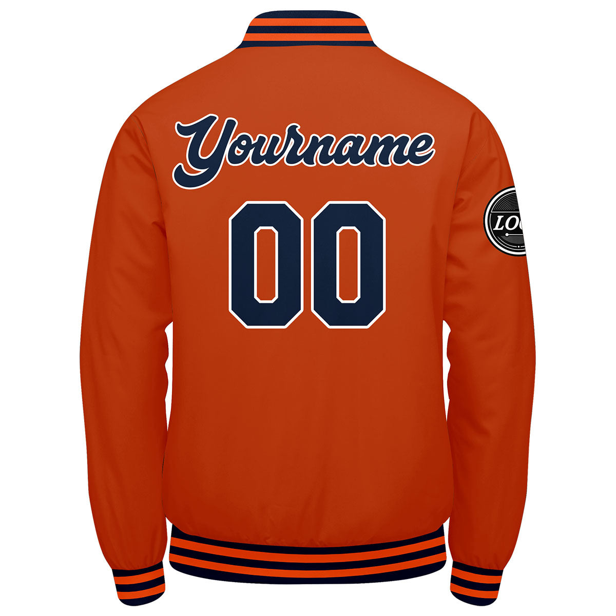 Custom Varsity Jacket Letterman jacket for Men, Women and Youth Navy Orange enthsush