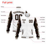 Custom Varsity Jacket Letterman jacket for Men, Women and Youth White Brown