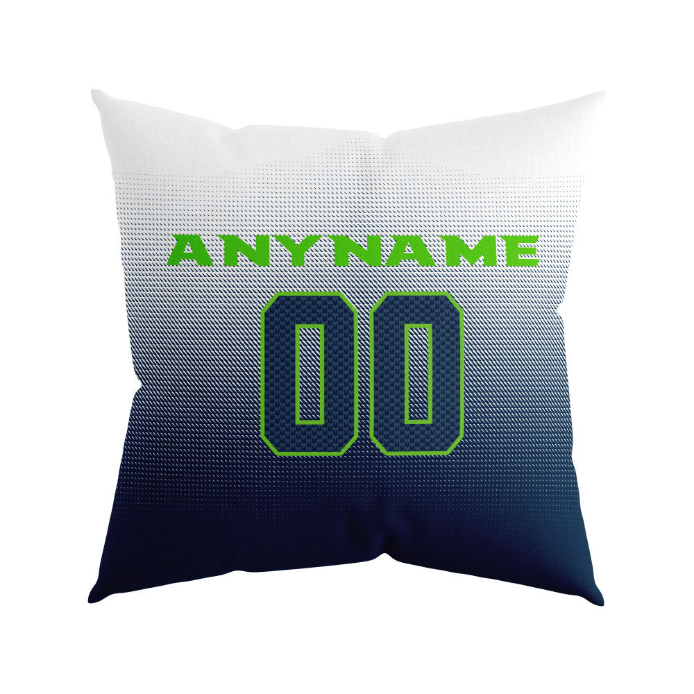 Custom Football Throw Pillow for Men Women Boy Gift Printed Your Personalized Name Number Navy&Neon Green&Gray enthsush