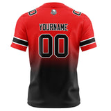 Custom Red&Black Gradient Football Jersey Personalized Football Shirts for Men Women  Printed Team Name Number Logo