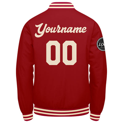 Custom Varsity Jacket Letterman jacket for Men, Women and Youth Red Cream enthsush