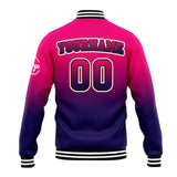 Custom Gradient Varsity Jacket Letterman jacket for Men, Women and Youth Rose&Dark Purple