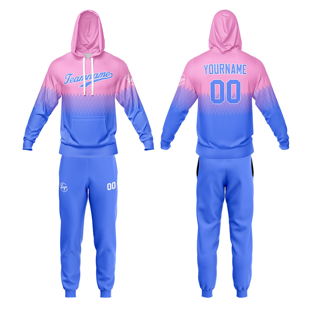 Custom Pink Light Blue Sweatshirt Hoodie For Men Women Girl Boy Print Your Logo Name Number enthsush