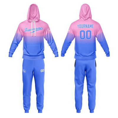 Custom Pink Light Blue Sweatshirt Hoodie For Men Women Girl Boy Print Your Logo Name Number enthsush
