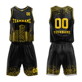 Custom Basketball Jersey Uniform Suit Printed Your Logo Name Number Black-Night View