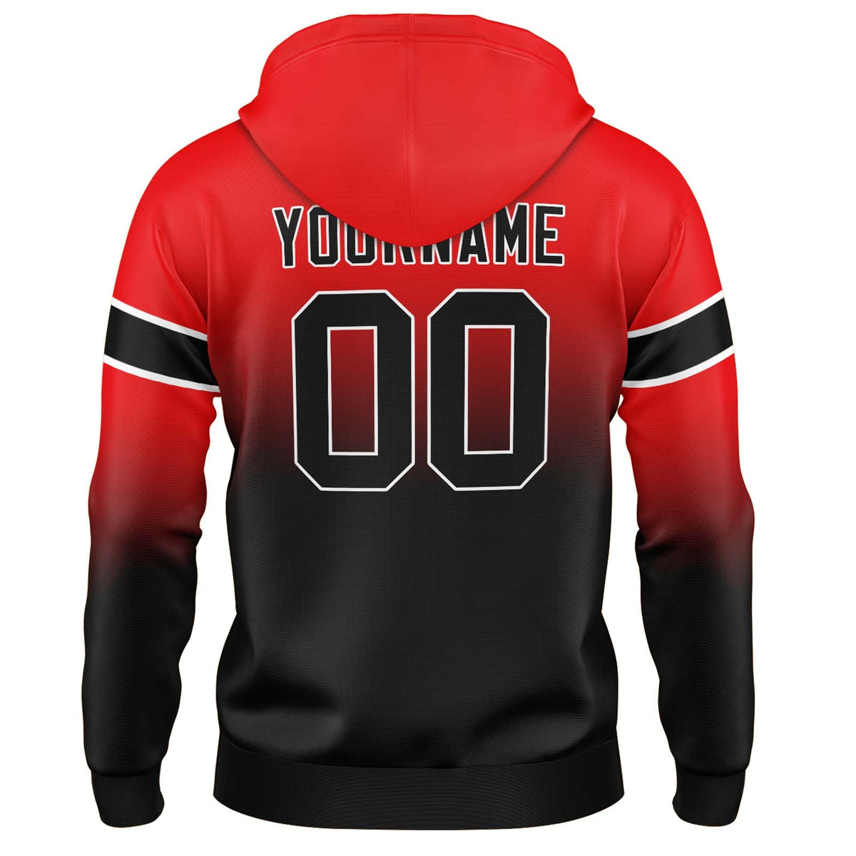 Custom Gradient Hoodie For Man Woman Girl Boy Print Your Logo Name Number Red&Balck enthsush