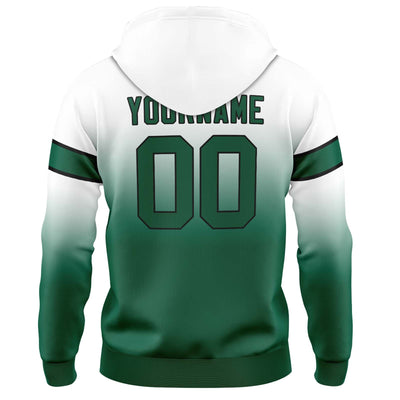 Custom Gradient Hoodie For Man Woman Girl Boy Print Your Logo Name Number White&Green enthsush