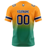 Custom Orange&Green Gradient Football Jersey Personalized Football Shirts for Men Women  Printed Team Name Number Logo