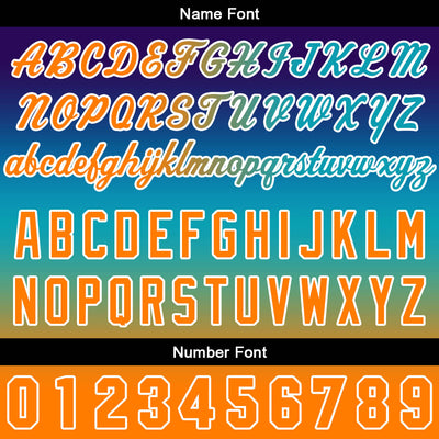 Custom Gradient Hoodie For Man Woman Girl Boy Print Your Logo Name Number Pale Blue Orange enthsush