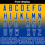 Custom Yellow&Blue Gradient Football Jersey Personalized Football Shirts for Men Women  Printed Team Name Number Logo