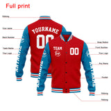 Custom Varsity Jacket Letterman jacket for Men, Women and Youth Blue Red