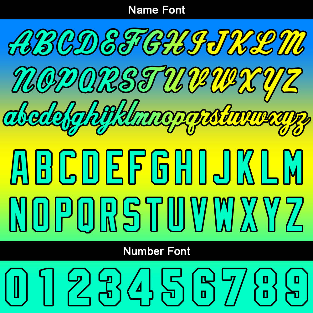 Custom Gradient Hoodie For Man Woman Girl Boy Print Your Logo Name Number Blue Yellow Green enthsush