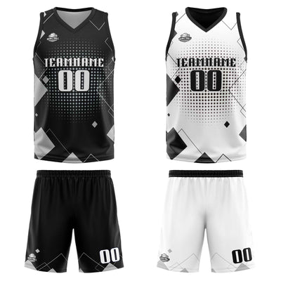 Custom Grey Reversible Basketball Suit for Adults and Kids Personalized Jersey enthsush