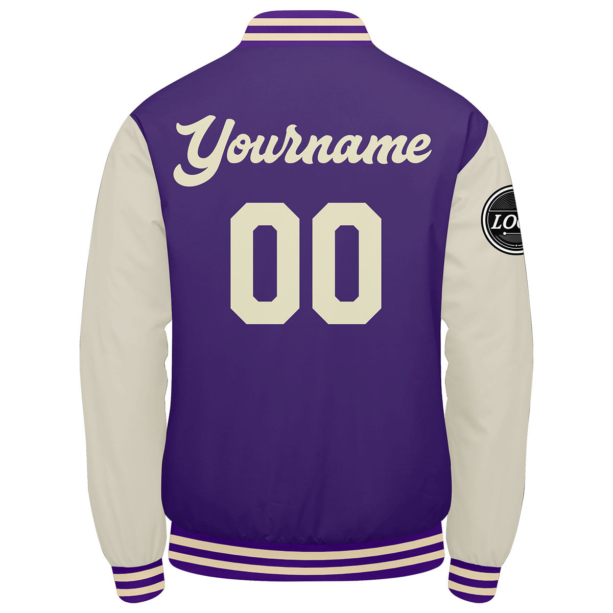 Custom Varsity Jacket Letterman jacket for Men, Women and Youth Purple Cream enthsush