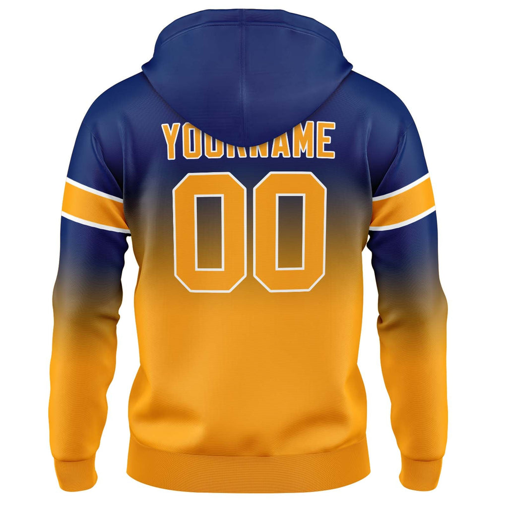 Custom Gradient Sweatshirt Hoodie For Man Woman Girl Boy Print Your Logo Name Number Navy&Orange enthsush