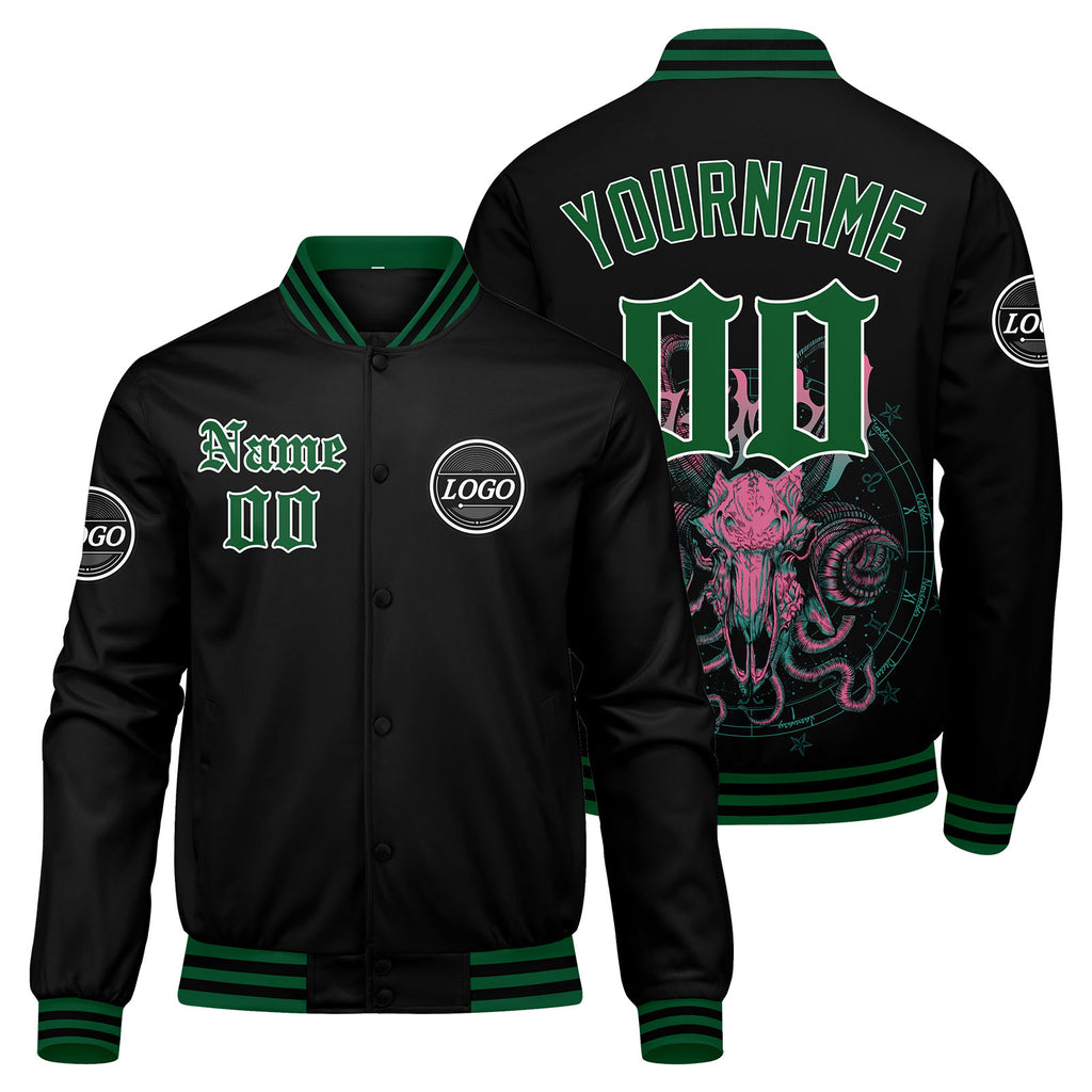 Custom Varsity Jacket Letterman jacket for Men, Women and Youth Green enthsush
