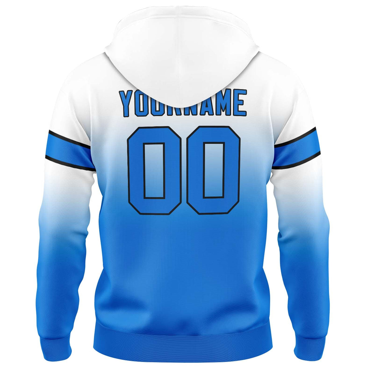Custom Gradient Hoodie For Man Woman Girl Boy Print Your Logo Name Number White&Blue enthsush