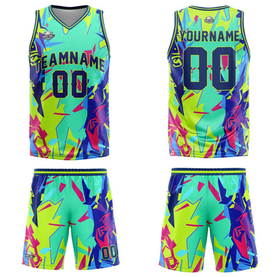 Custom Broken Green Basketball Jersey Uniform Suit Printed Your Logo Name Number enthsush