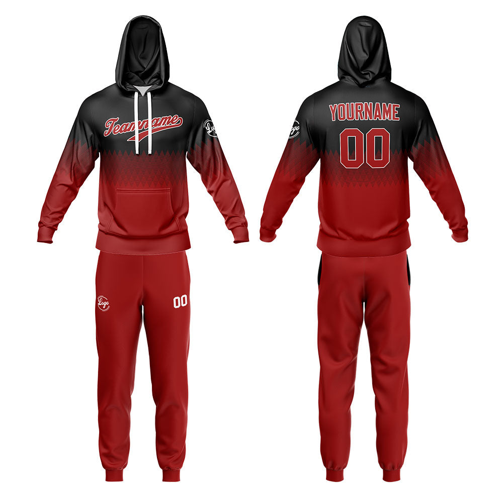 Custom Black Deep Red Sweatshirt Hoodie For Men Women Girl Boy Print Your Logo Name Number enthsush