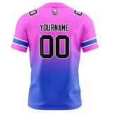 Custom Pink&Blue Gradient Football Jersey Personalized Football Shirts for Men Women  Printed Team Name Number Logo