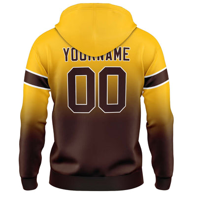 Custom Gradient Hoodie For Man Woman Girl Boy Print Your Logo Name Number Yellow&Brown enthsush