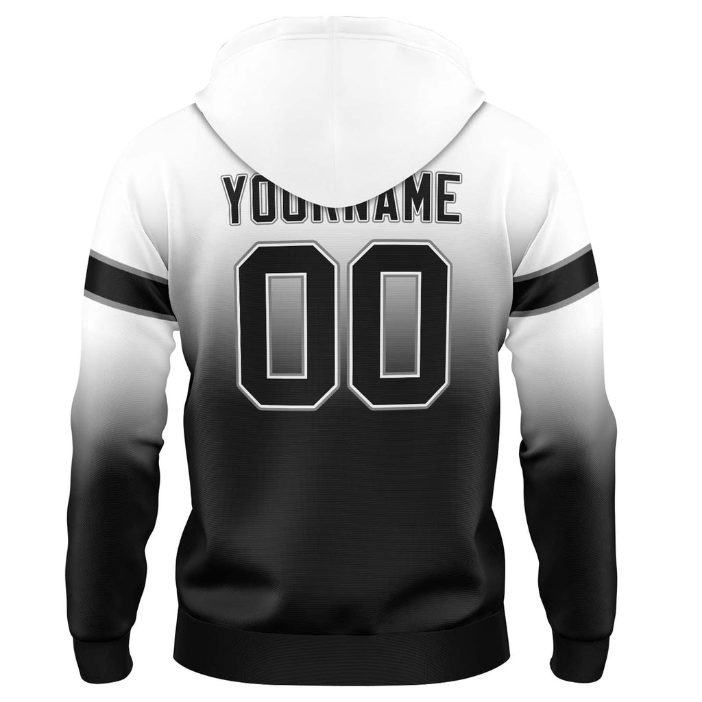 Custom Gradient Hoodie For Man Woman Girl Boy Print Your Logo Name Number White&Black enthsush