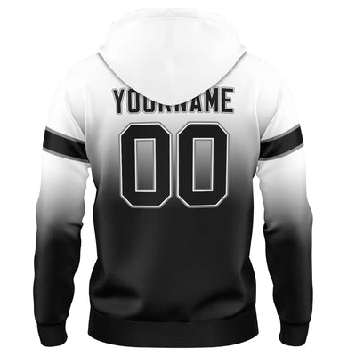 Custom Gradient Hoodie For Man Woman Girl Boy Print Your Logo Name Number White&Black enthsush